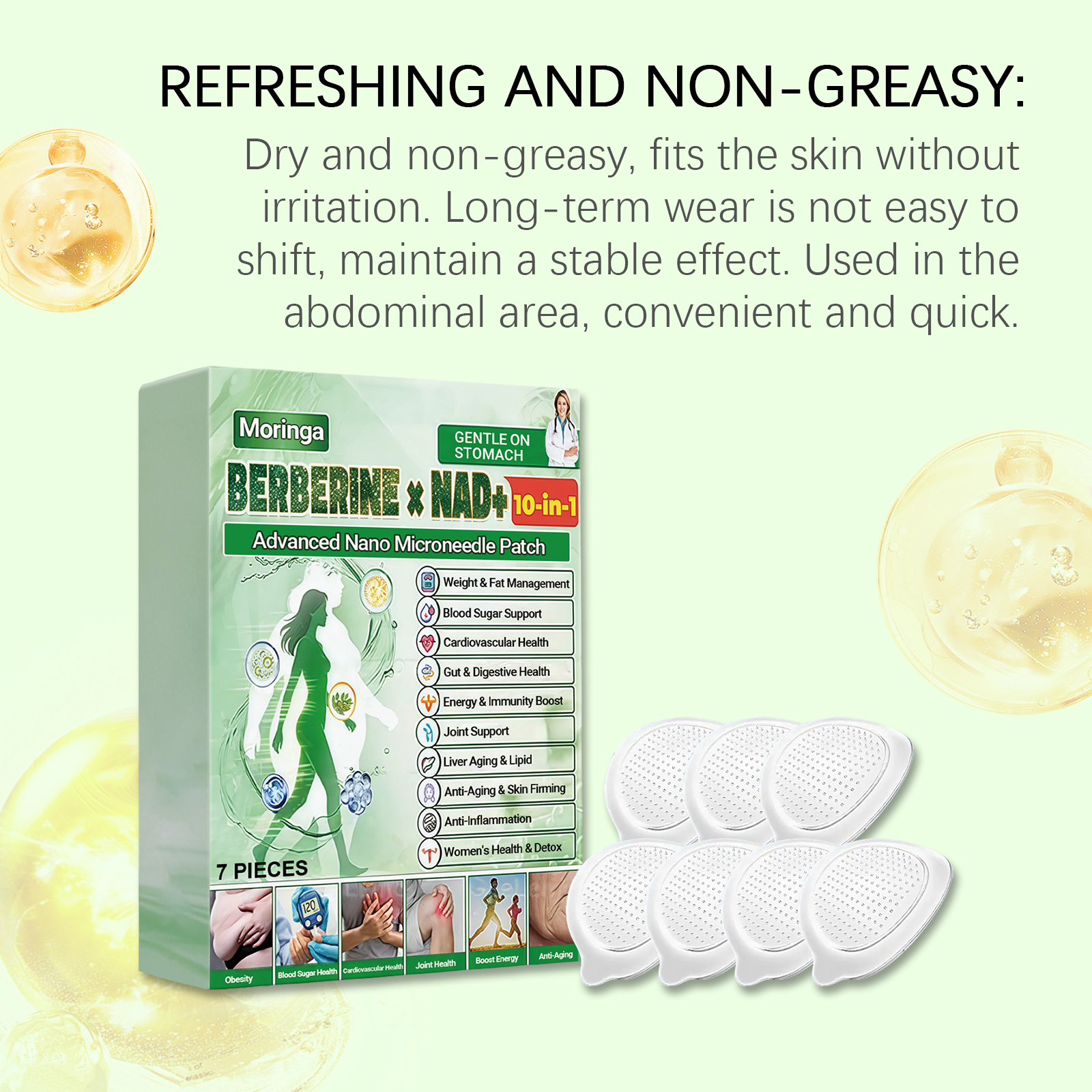 Moringa Body Care Patch Comfortable Fit Non Tight Thin Flexible Gentle Application Improve Body Line Beauty