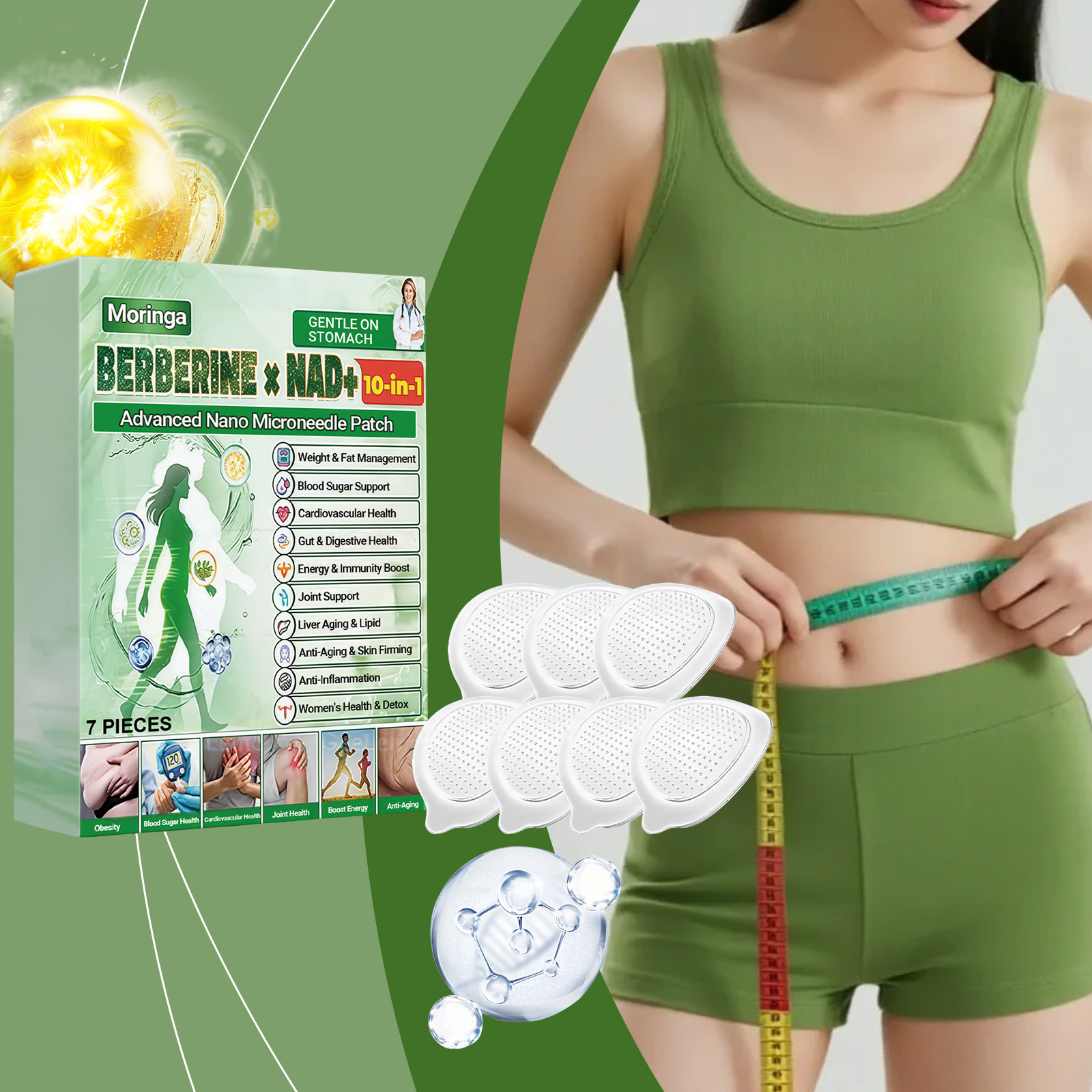 Moringa Body Care Patch Comfortable Fit Non Tight Thin Flexible Gentle Application Improve Body Line Beauty