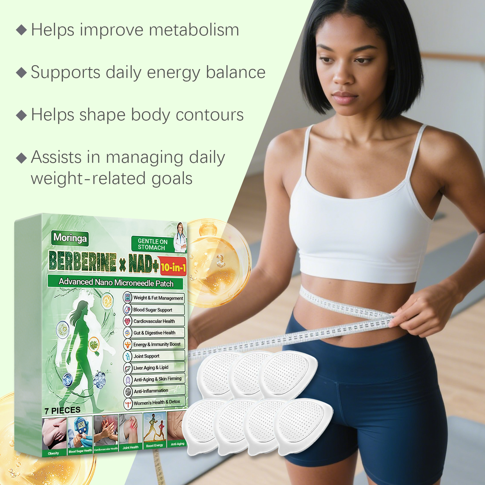 Moringa Body Care Patch Comfortable Fit Non Tight Thin Flexible Gentle Application Improve Body Line Beauty