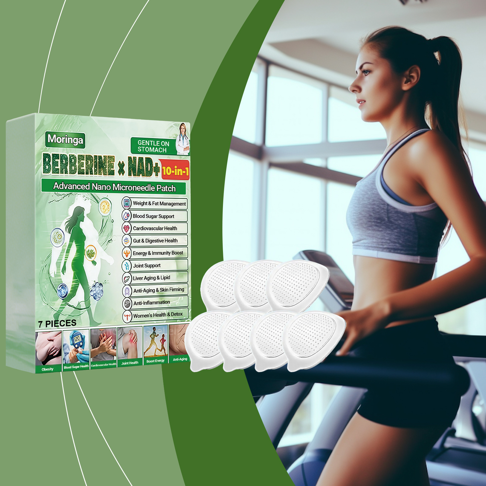 Moringa Body Care Patch Comfortable Fit Non Tight Thin Flexible Gentle Application Improve Body Line Beauty