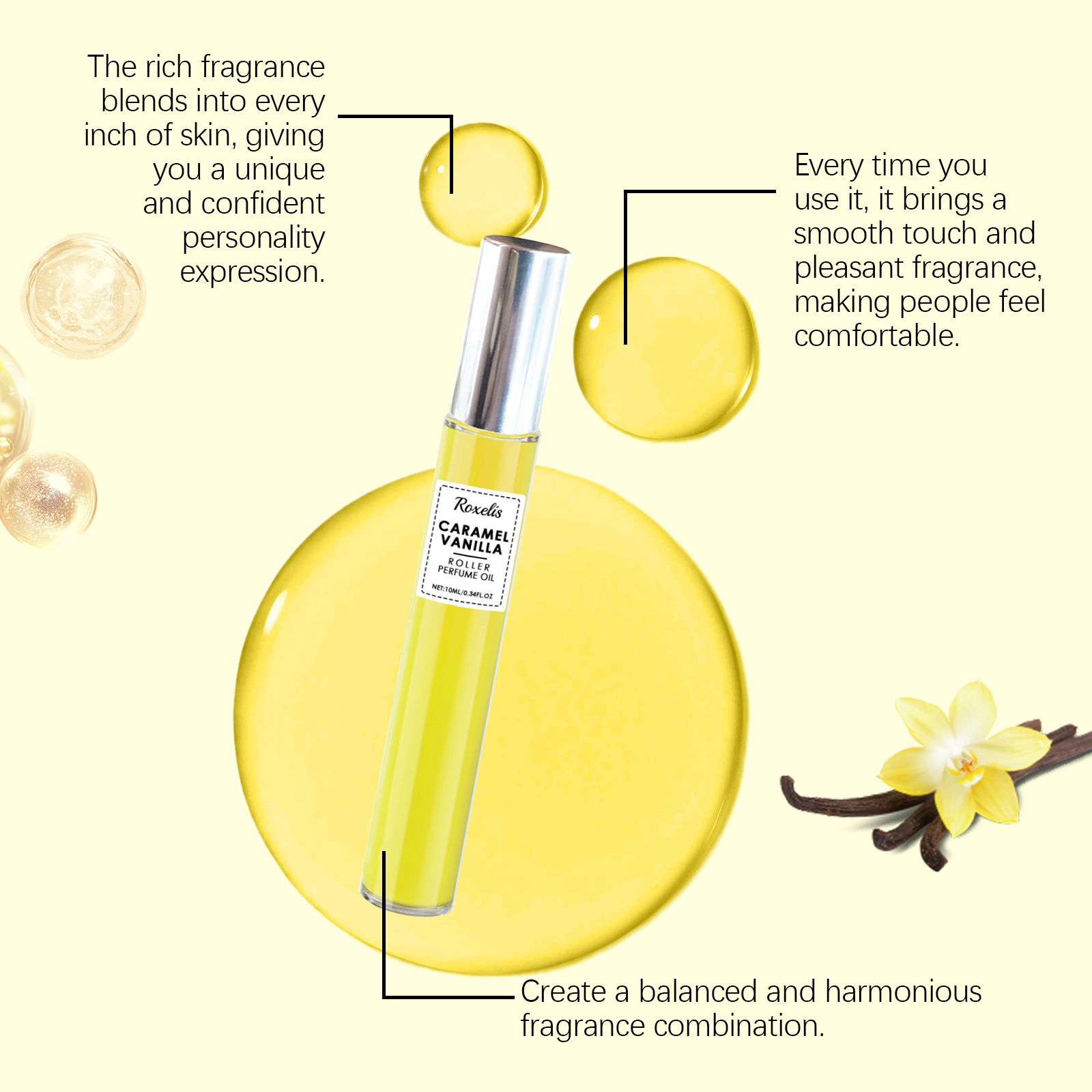 Vanilla Roll On Perfume Niche Fragrance Exudes Charm Fresh Long Lasting For Couple Dating Atmosphere