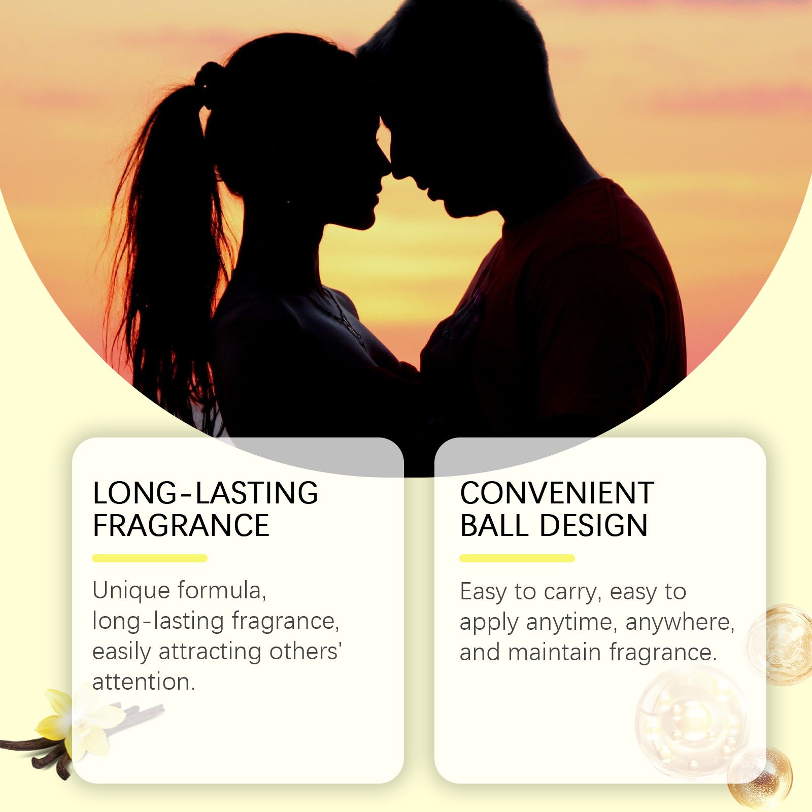 Vanilla Roll On Perfume Niche Fragrance Exudes Charm Fresh Long Lasting For Couple Dating Atmosphere