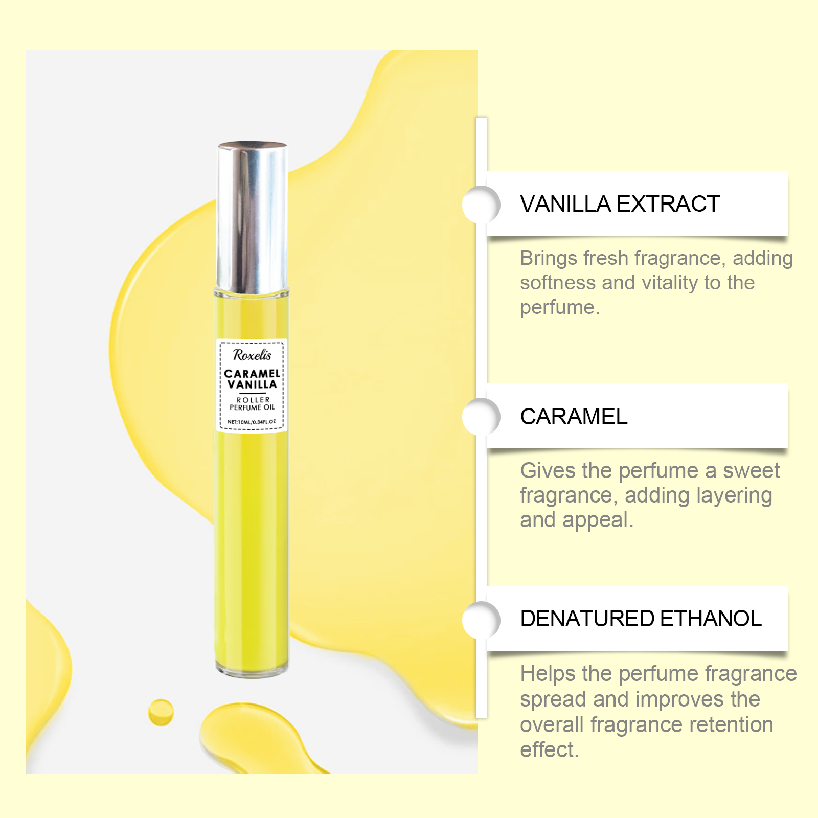 Vanilla Roll On Perfume Niche Fragrance Exudes Charm Fresh Long Lasting For Couple Dating Atmosphere