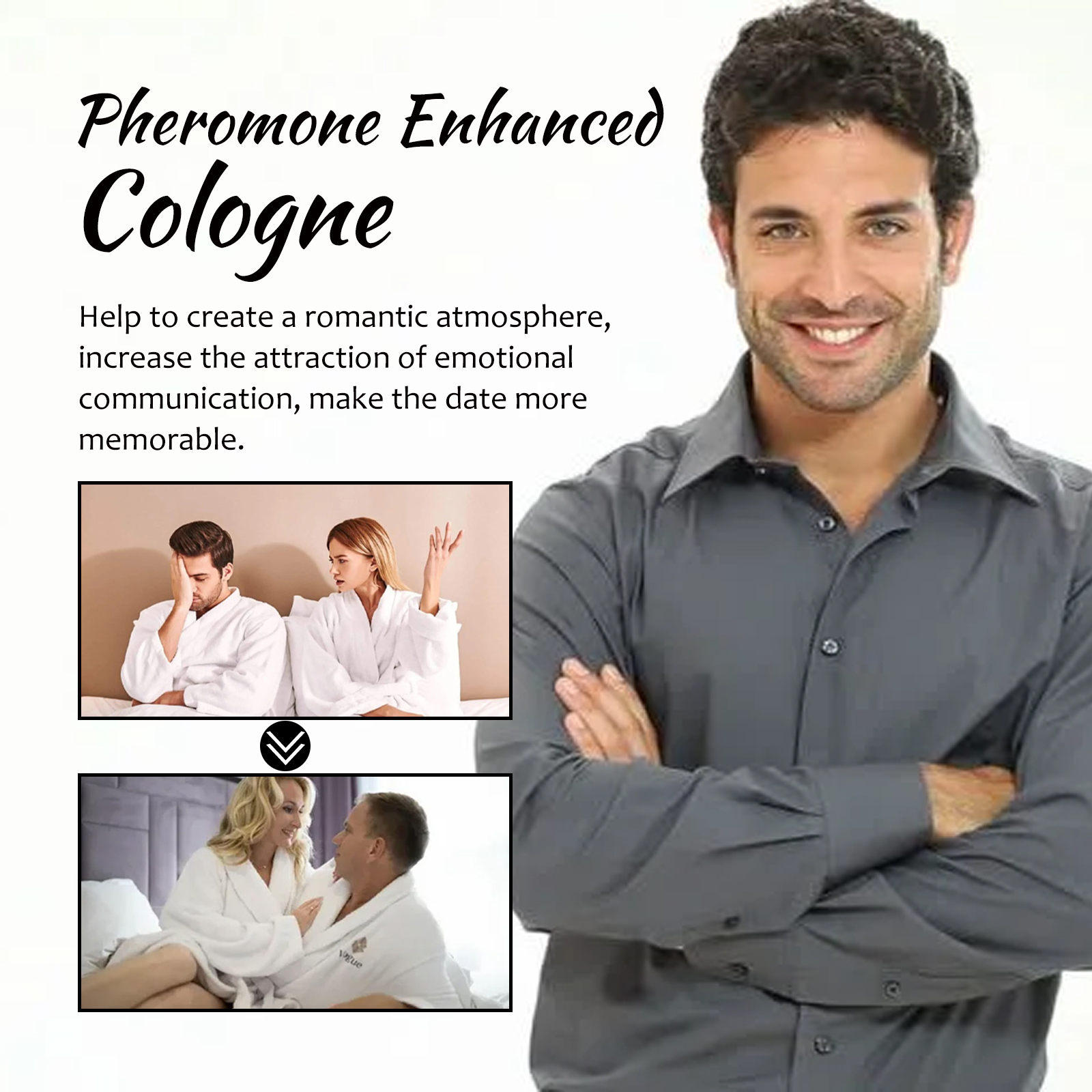 Men Pheromone Cologne Long Lasting Fresh Scent For Business Dating Daily Wear