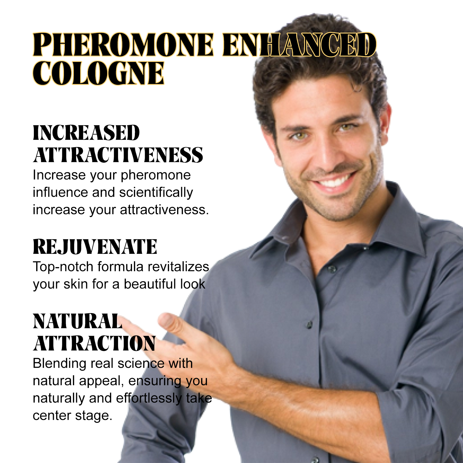 Men Pheromone Cologne Long Lasting Fresh Scent For Business Dating Daily Wear