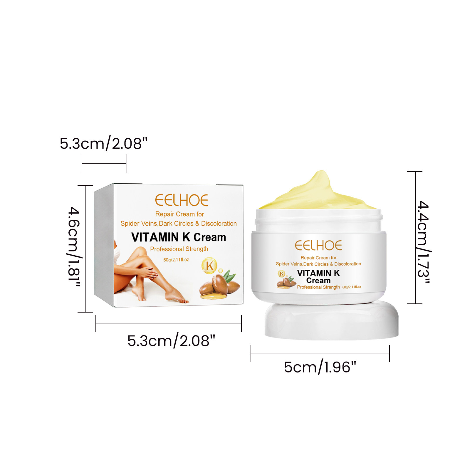 Vitamin K Cream For Legs Arms And Face Soothing Moisturizing Daily Skin Care 60g