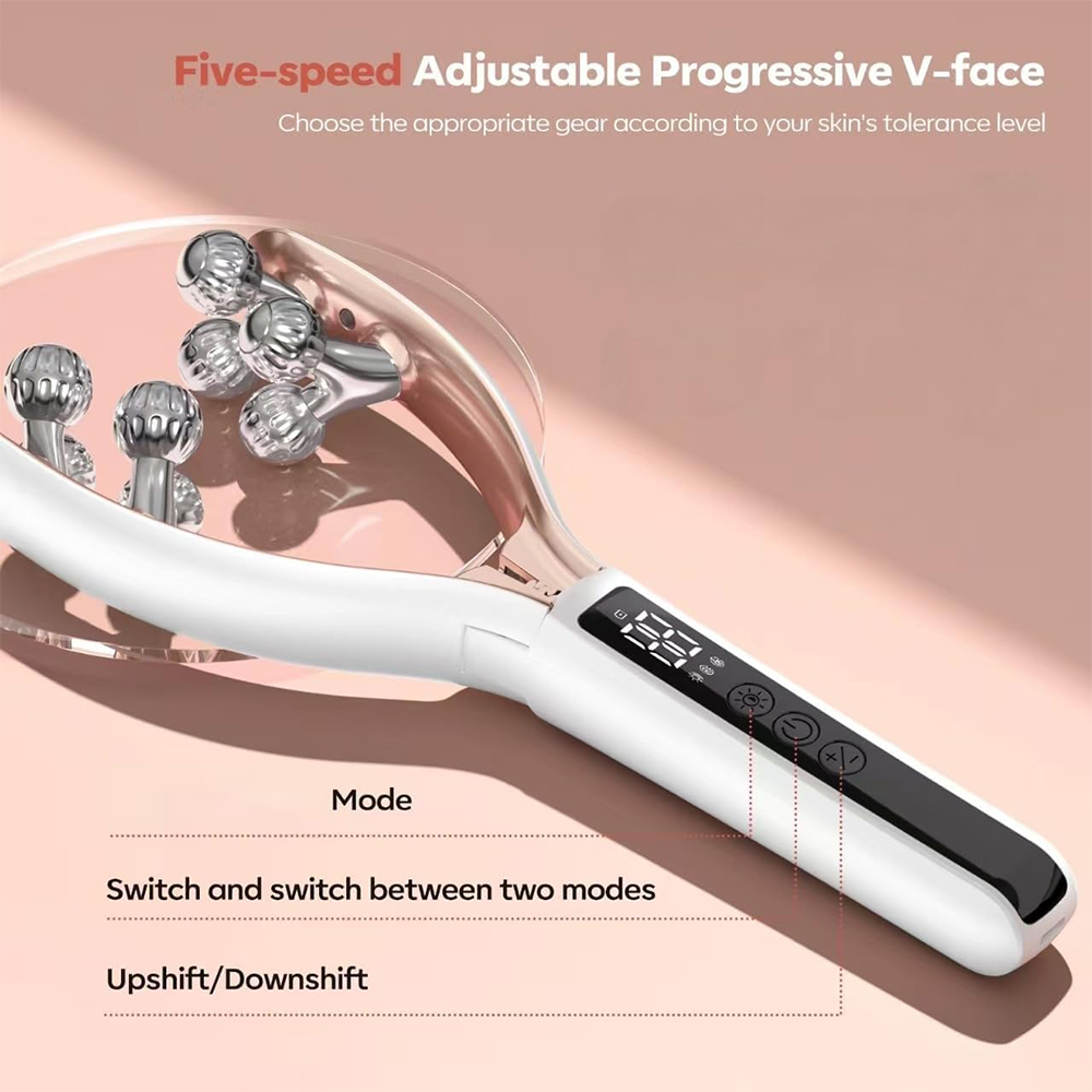 (Upgraded) Microcurrent Facial Massager with 3D Roller Neck and Face Slimmer Rechargeable Double Chin Reducer V face Lift Device RF EMS Micro Current Roller