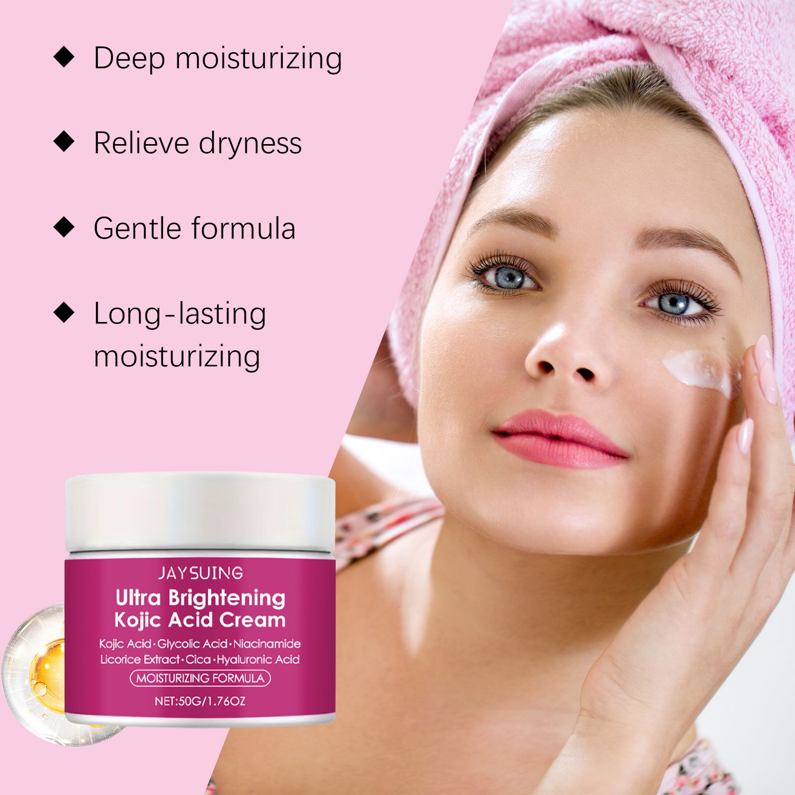 Kojic Acid Moisturizing Cream Hydrating Nourishing For Face Skin Barrier Daily Care