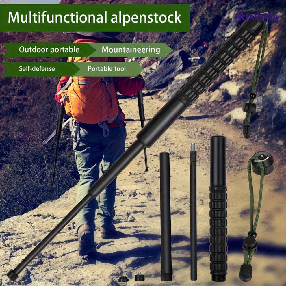 Telescopic Stick 26in 3 Section Rubber Handle Strong PVC Quick Release Retractable Safety Rod for Outdoor Car