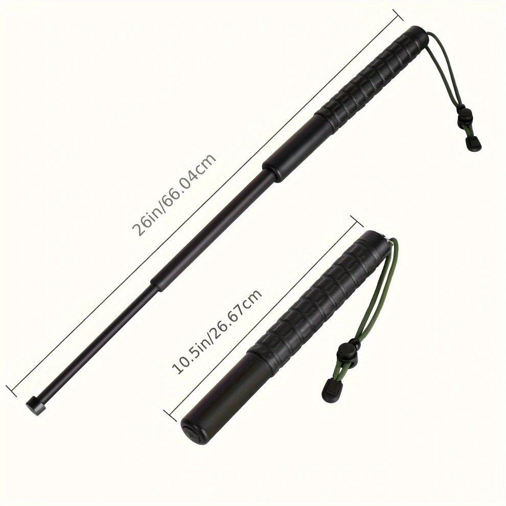 Telescopic Stick 26in 3 Section Rubber Handle Strong PVC Quick Release Retractable Safety Rod for Outdoor Car