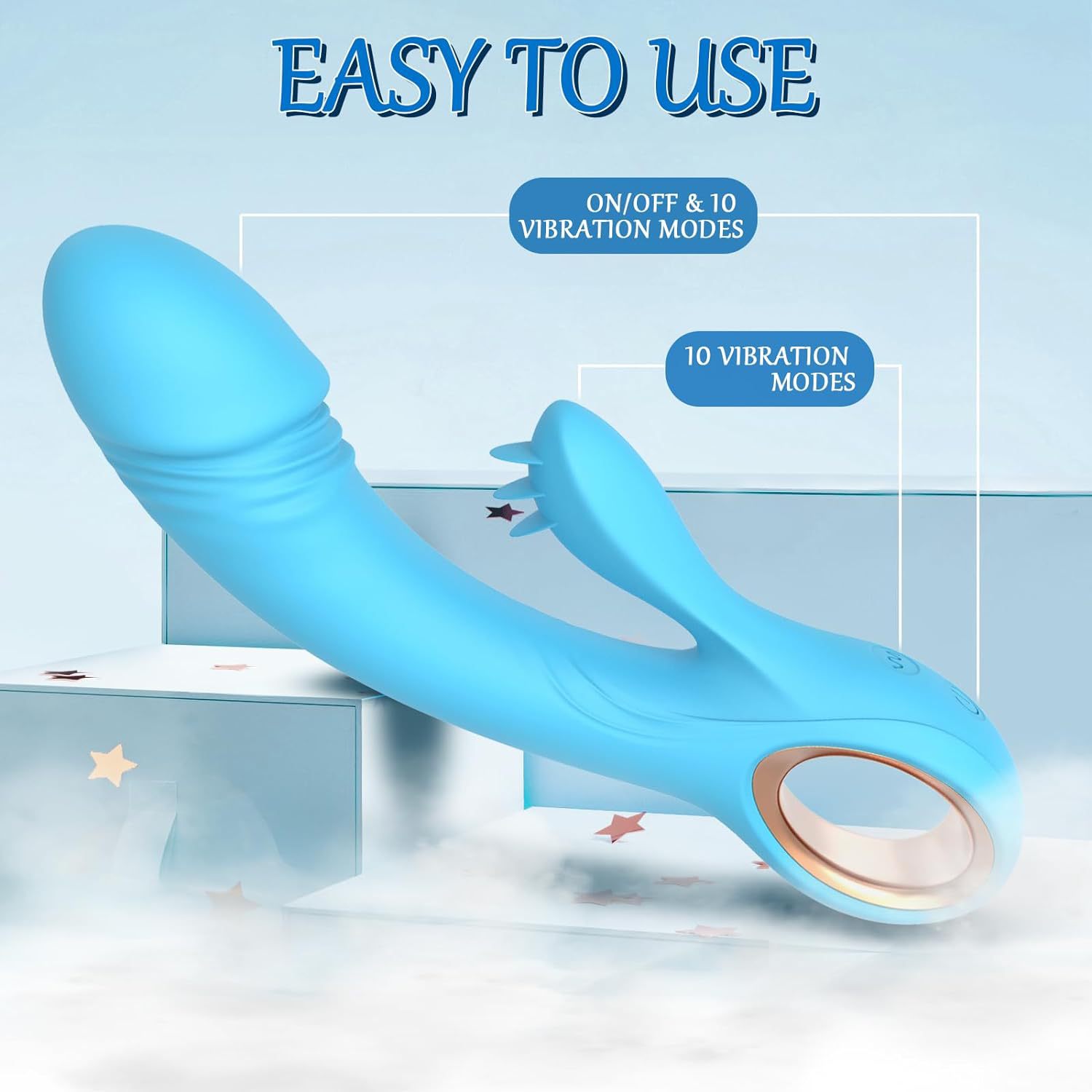 (Blue) Vibrating Wand Adult Sex Toy Vibrator for Women Female Masturbator Extra Large Ultra Low Noise Dormitory Masturbation Wand  Adult Products