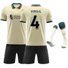 (VIRGIL 12~13 Years 28) LFC Away Football Kit  Football Kit Shirt Shorts & Socks Training Suits Jersey