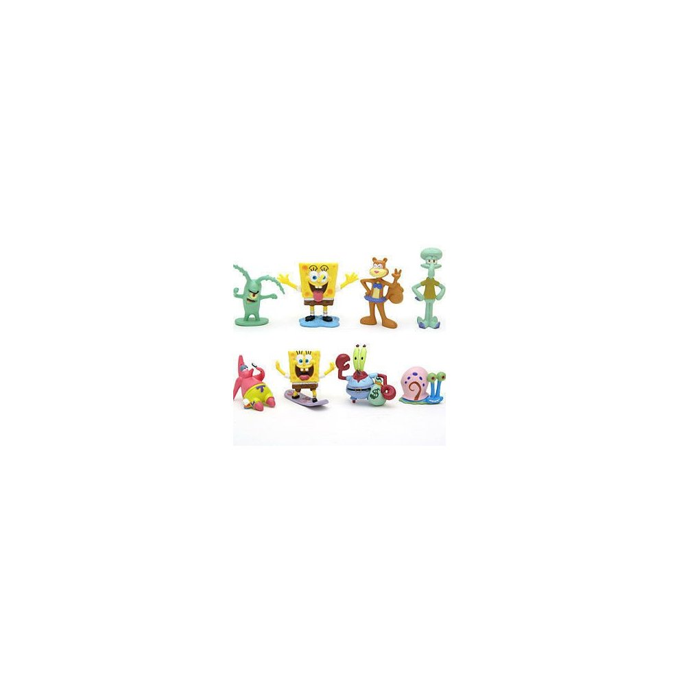 SpongeBob SquarePants 8 Piece Set with 8 SpongeBob Featuring Squidward Sandy Cheeks Patr