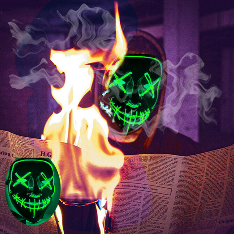 Halloween Mask LED 3 Light Up Modes for Cosplay Costumes Festival Carnival Masquerade Party Gifts for Kids Adult Men Women