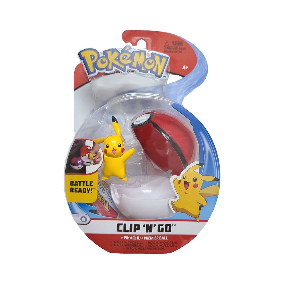 (Pikachu) Pokemon Battle Figure Pack Clip N Go Pokeball Premier Ball Sobble Jigglypuff T