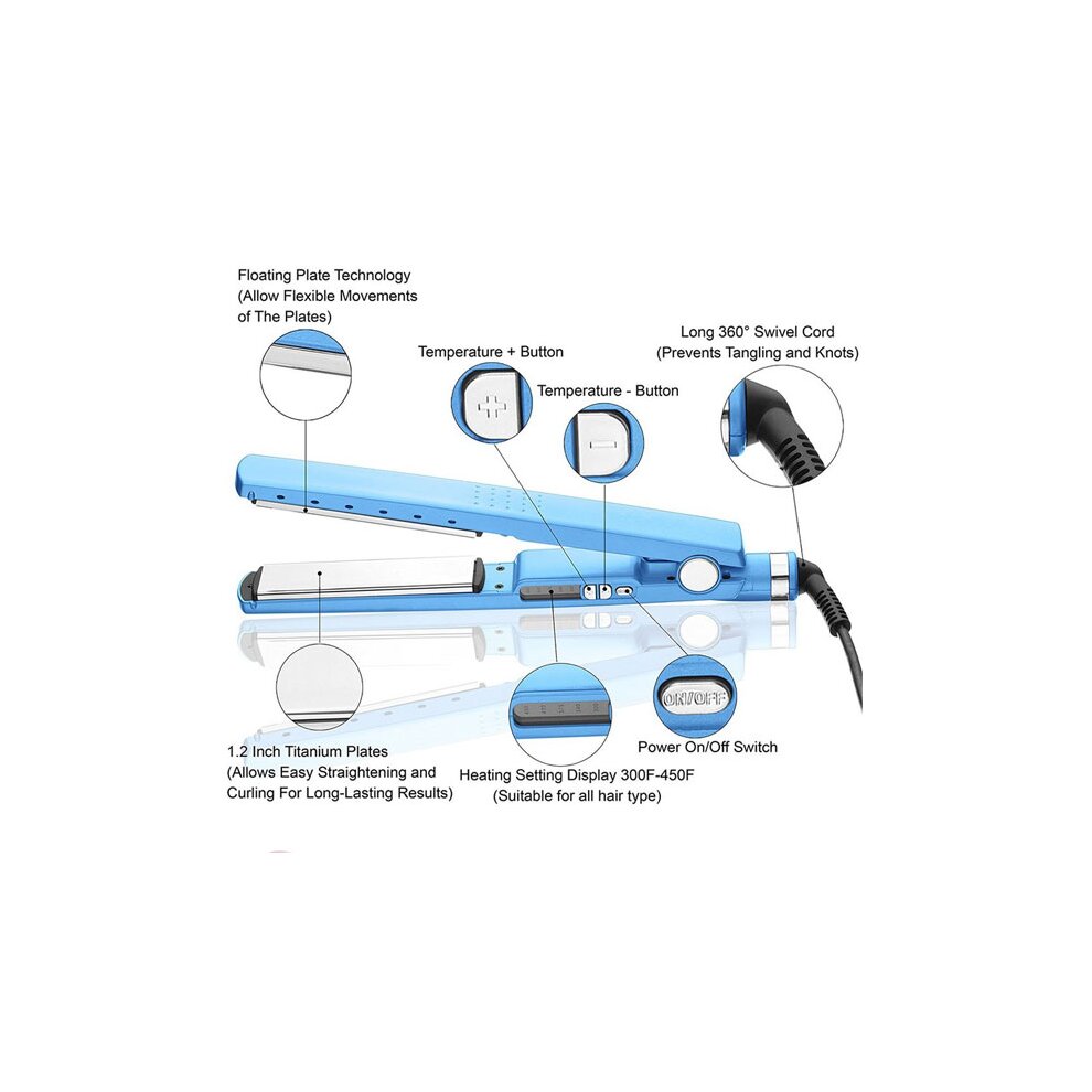 Hair Straightener Professional Flat Iron Nano Titanium 450F Temperature