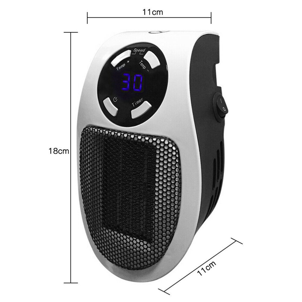 (1 PC) Mini Electric Fan Heater 500W Small Plug in Heaters Room Heater Portable Ceramic Space Heater with LED Display Low Noise Low Energy Consumption Adjustable Thermostat and Timer For Home Office Indoor Use