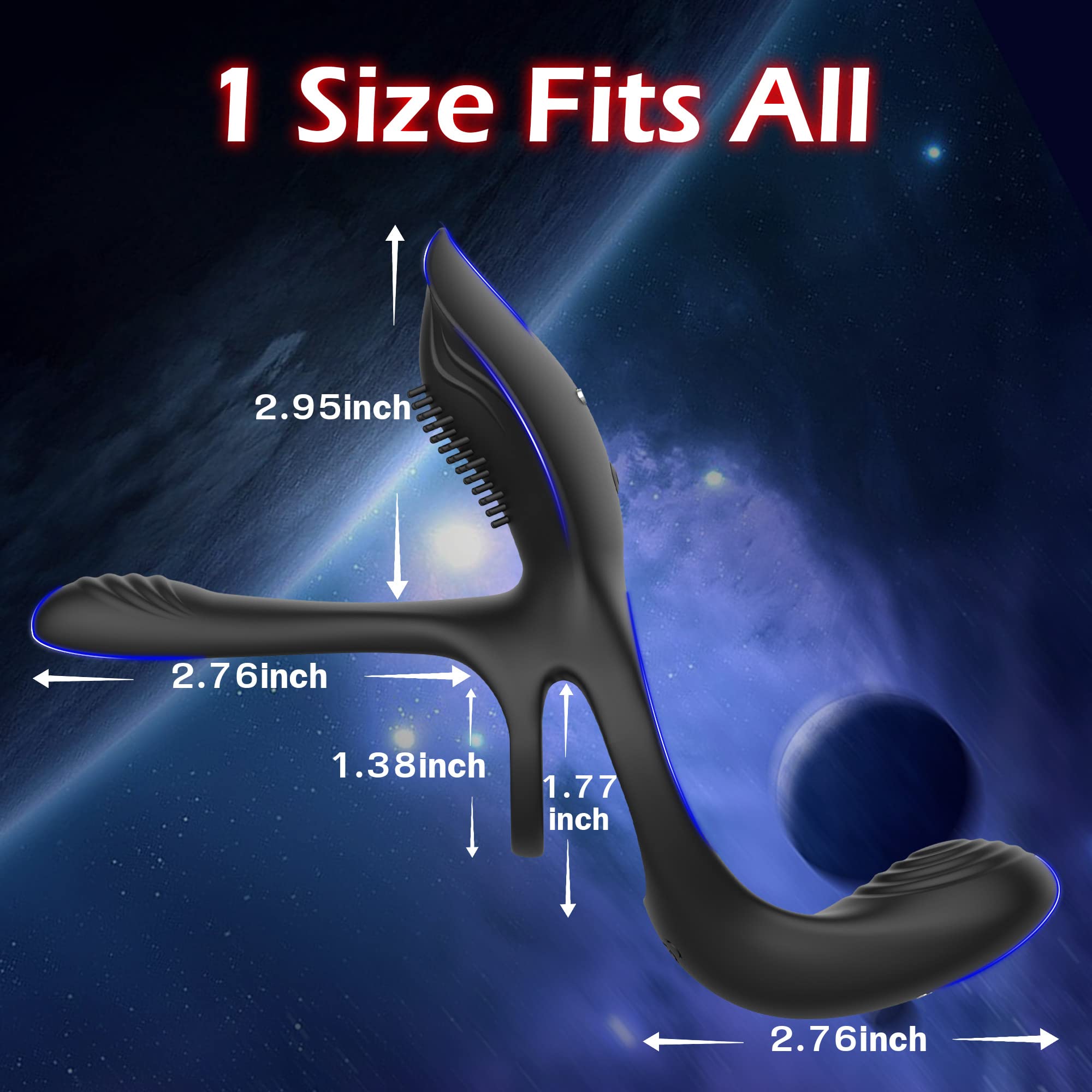 Vibrator for Couple 3 in 1 Vibrating Cock Ring Men Penis Rings Vibrators Perineum G spot Clitorals Massage Stimulator Sex Novelties with 10 Modes Adult Toys for Men and Women Sex Pleasure