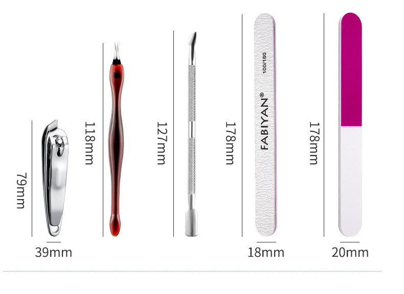 (10~piece Kit) Manicure Tools Set Nail File Polishing Stainless Steel Dead Skin Scissors Cuticle Pusher Nail Brush Cuticle Nipper Professional Nail Accessories Nail Trimming Manicure Tools