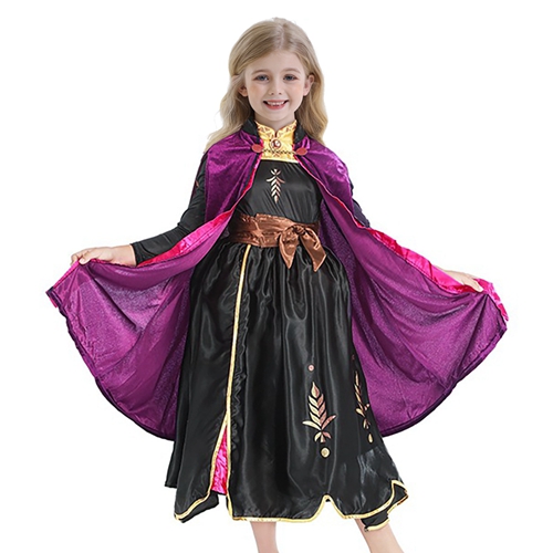 (120cm) Disney Frozen 2 Anna Deluxe Dress Girls Princess Costume Dress Up Birthday Party Halloween Christmas Cosplay