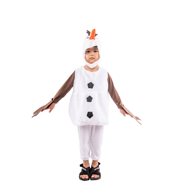 (100~110cm) Frozen Olaf Costume Kids Childrens Snowman Costume Fancy Dress Up Outfit World Book Day Costumes for Boys Child