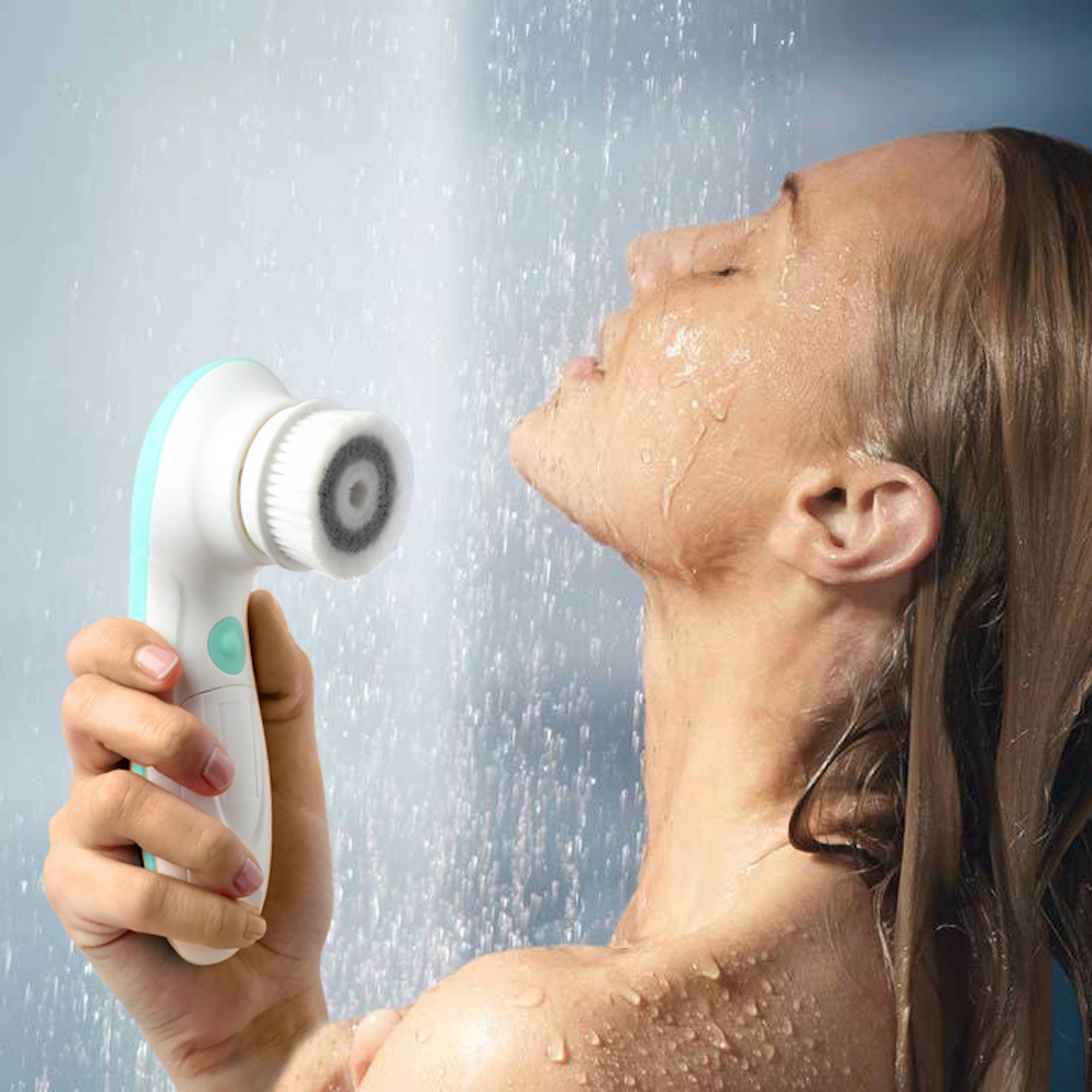Waterproof Facial Cleansing Spin Brush Face Spa System Advanced Microdermabrasion Gentle Exfoliation and Deep Scrubbing with 3 Exfoliating Brush Heads