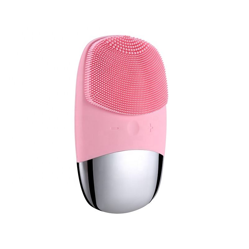 (Blue) Facial Cleansing Brush Deep Cleaning Cleanser Silicone Face Scrubber Electric Facial Massager Waterproof Exfoliating