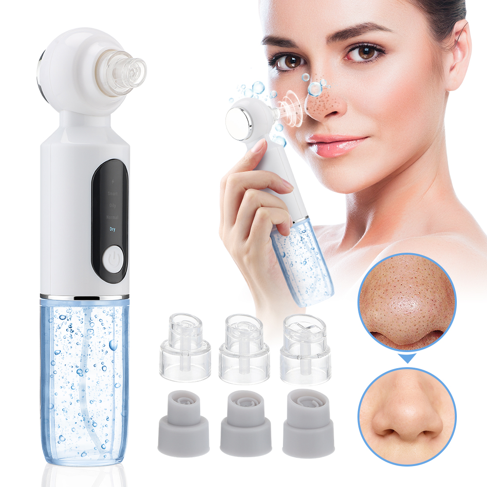 Electric Bubble Blackhead Remover Pore Vacuum Face Cleaner Hot Compress Black Dots Extractor Blue Light Sterilization Skin Care Facial Cleaning Device
