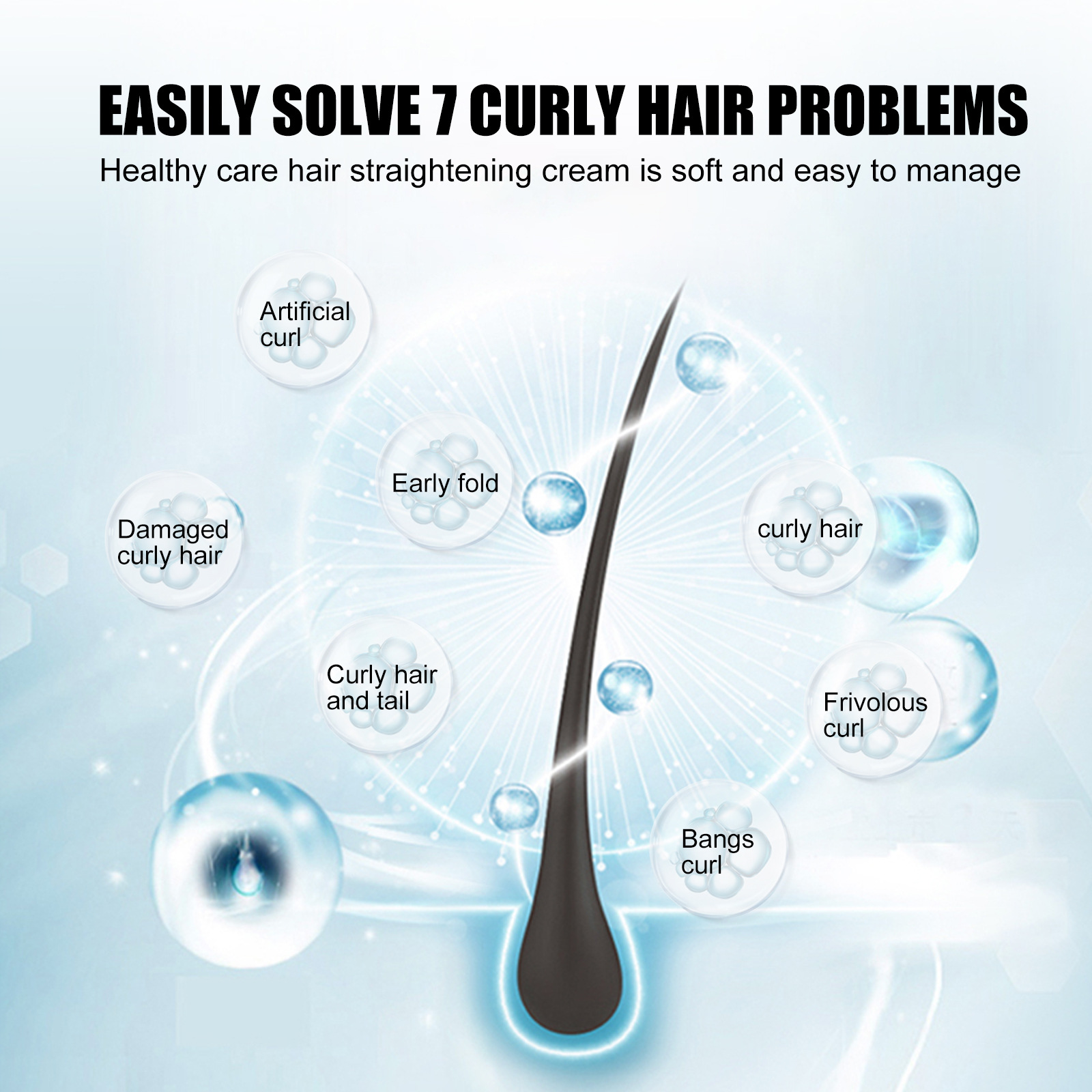 Protein Hair Straightening Cream Avoids Stretching Lasts for Styling Smoothes Hair Dryness Splitsand Repairs Damaged Curly Hair Care 60ml