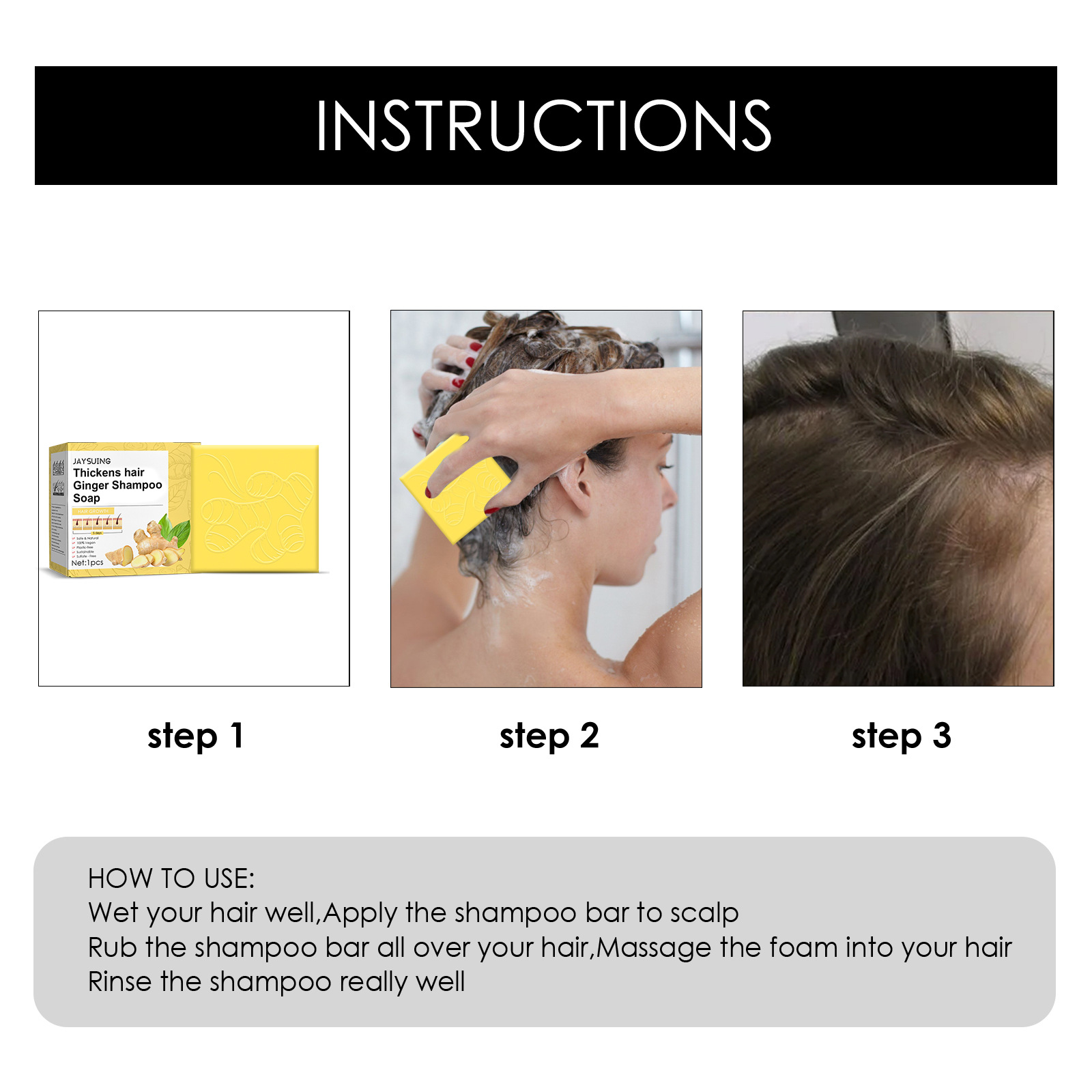 Hair Growth Shampoo Soap Herbal Hair-Growth Soap Bar Anti Hair Loss Promotes Thicker Stronger Hair