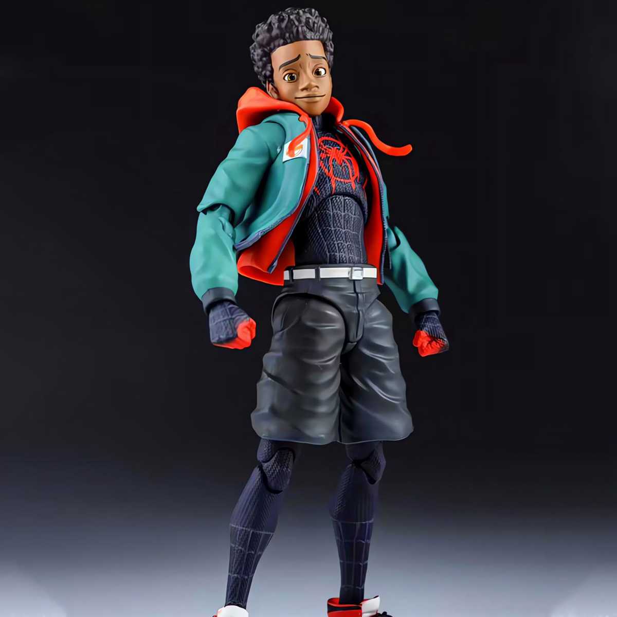 Superhero Spider-Man: Across The Spider-Verse Miles Morales Action Figure Kits Kids Toys Decor Gif