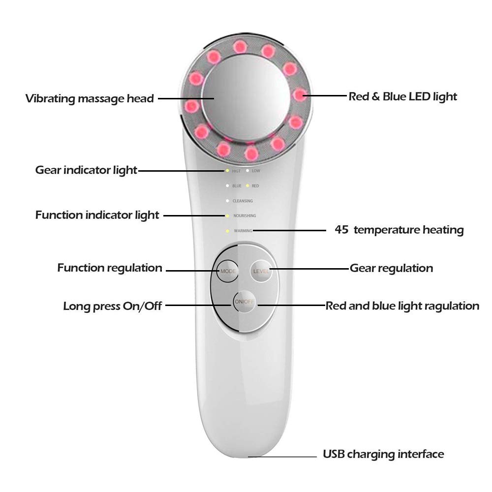 Facial Massager Face Cleaner Lifting Device Wrinkles Remover Skin Care Tools Promote Cream Absorption Lift Firm Tighten Skin