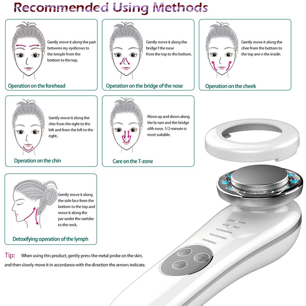 Facial Massager Face Cleaner Lifting Device Wrinkles Remover Skin Care Tools Promote Cream Absorption Lift Firm Tighten Skin