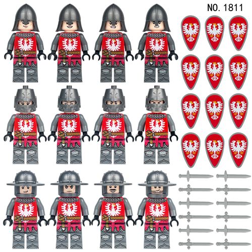 12pcs Medieval Soldiers Building Blocks Mini Figures Fits Lego
