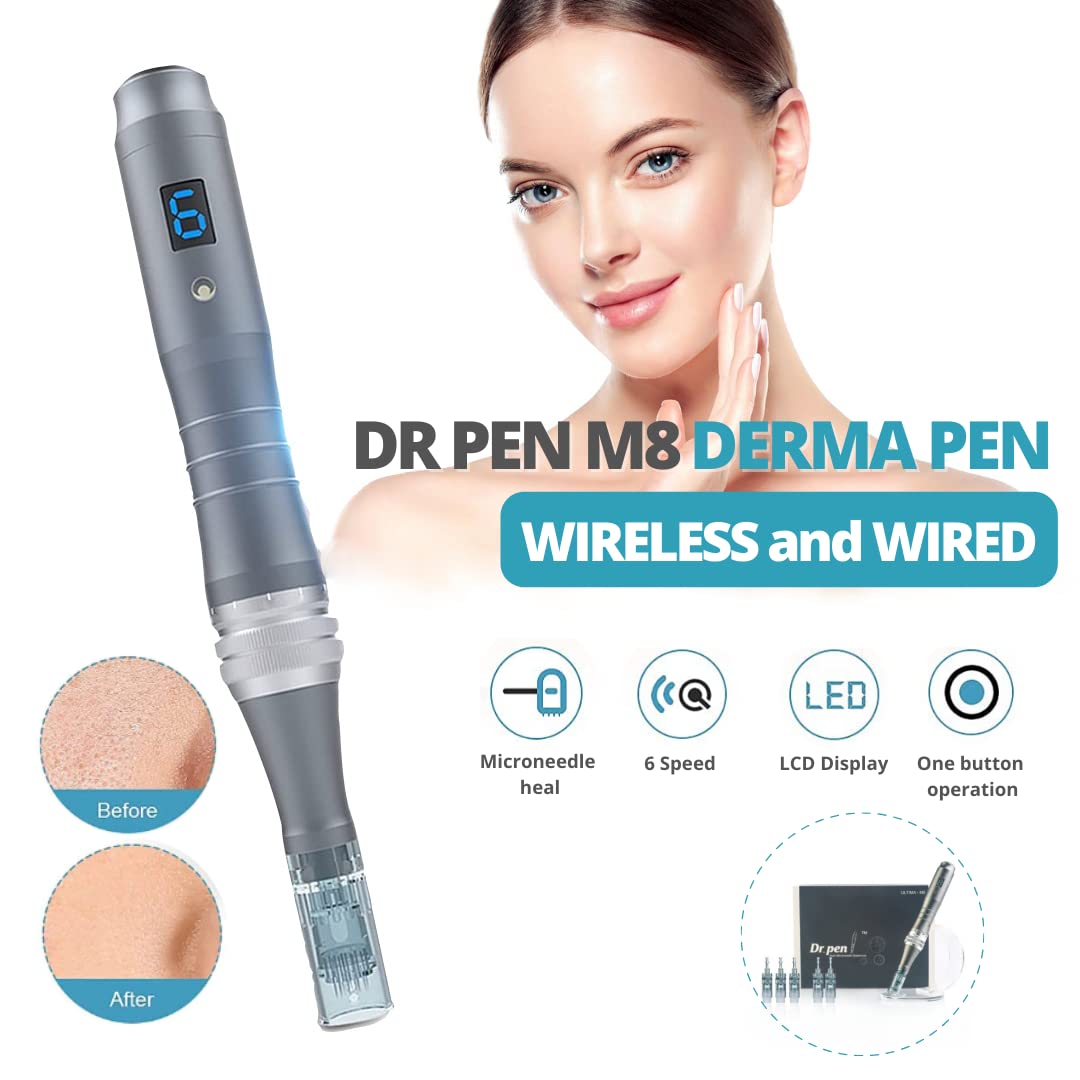 Dr. Pen Ultima M8 Microneedling Pen Professional Kit Authentic Multi-function Wireless Derma Beauty Pen Trusty Skin Care Tool Kit for Fast Results