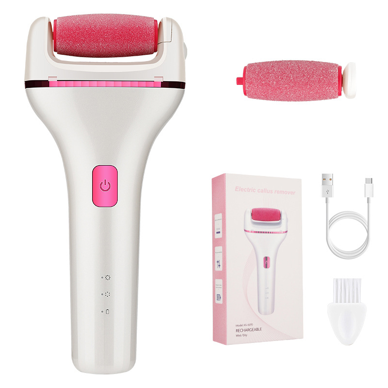 (Pink) Electronic Callus Remover Electric Foot Callus Remover Wireless Portable Vacuum Adsorption Foot Grinder Rechargeable Sharpener Pedicure Tool 2 Speeds