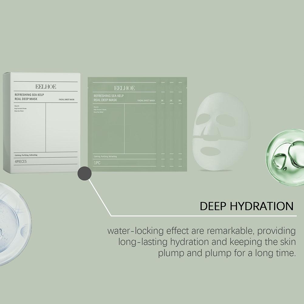 (1PC) Seaweed Face Mask Rejuvenation Hydration Tighten Skin Barrier Repair Smooth Long Lasting Moisturizing Improved Elasticity Facial Skin Care Masks