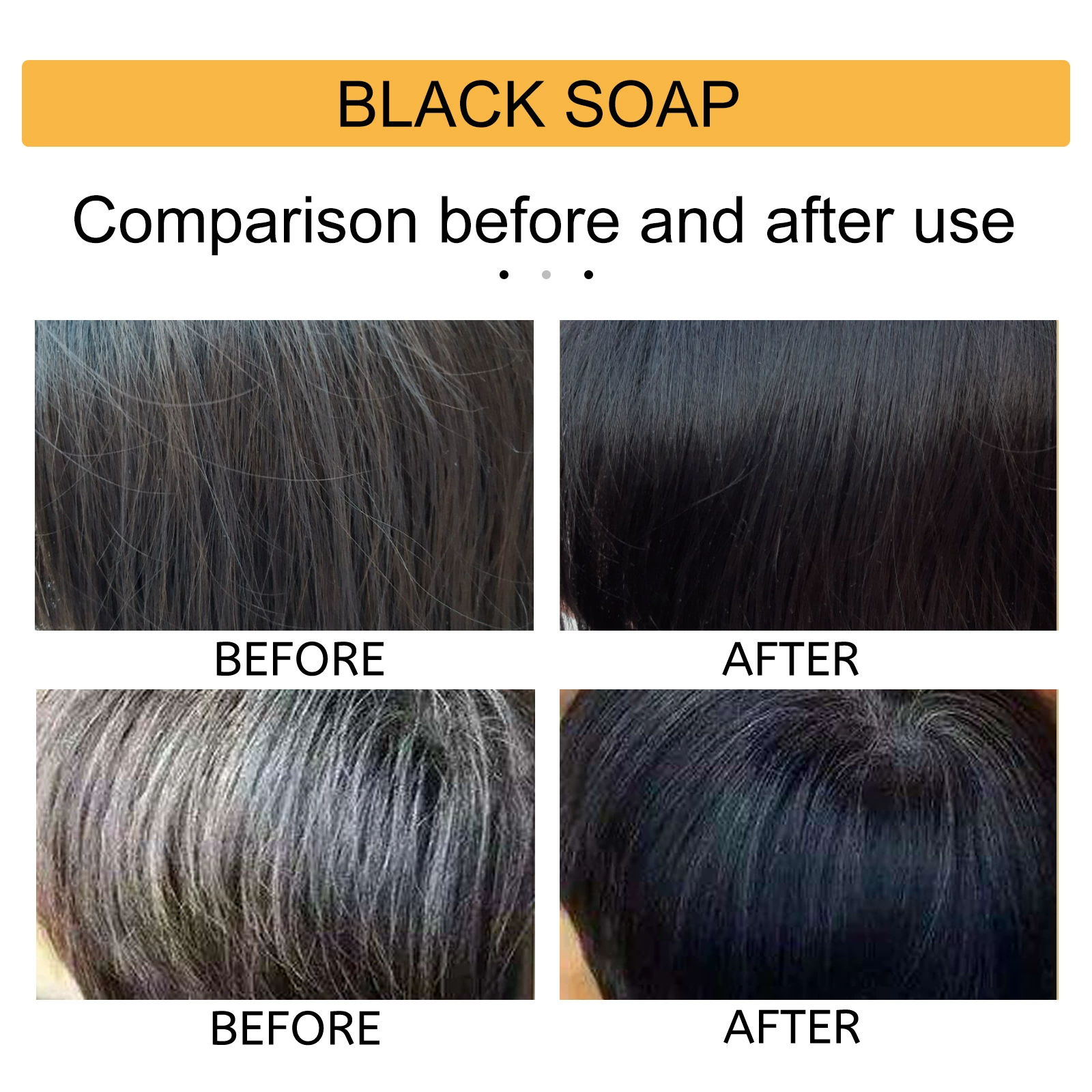 White Hair Repair Black Hair Care Nourishing Shampoo Smoothing Anti Dandruff Natural Hair Darkening Soap