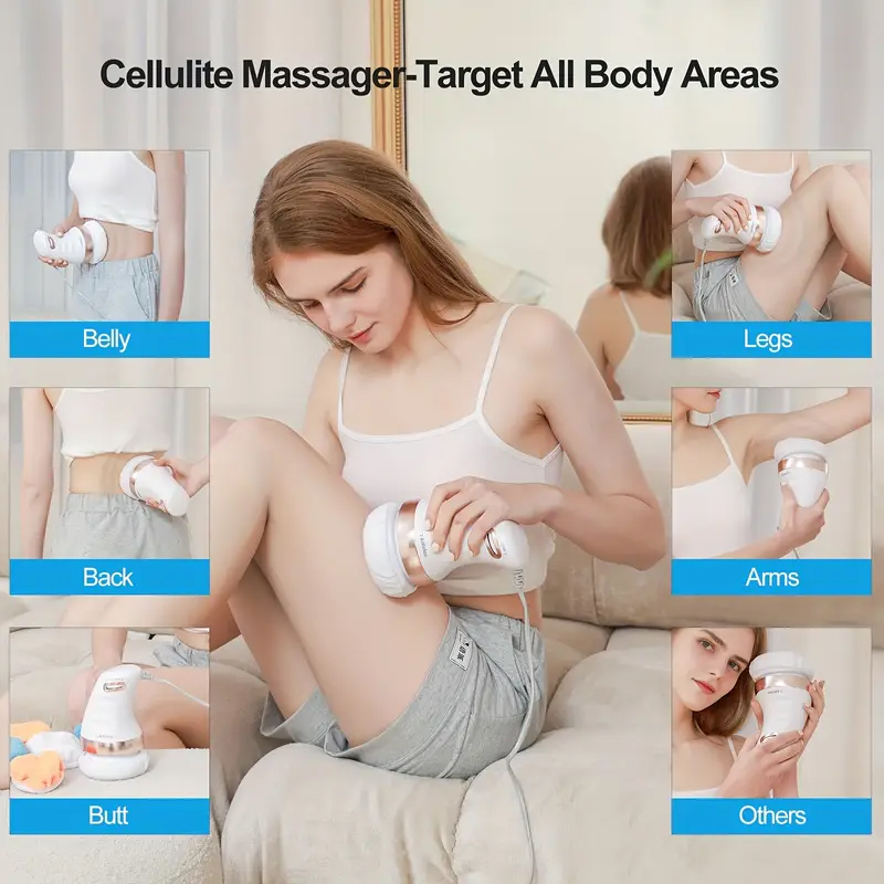 Cellulite Massager Body Slim Sculpting Machine Handheld Electric Massage Fat Burner Skin Tightening For Belly Waist Butt Arms Legs Multi Function