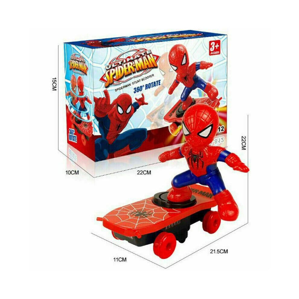 Spiderman Electric Skateboard 360u00b0 Rotation Music With Light Kids Toys Xmas Gift
