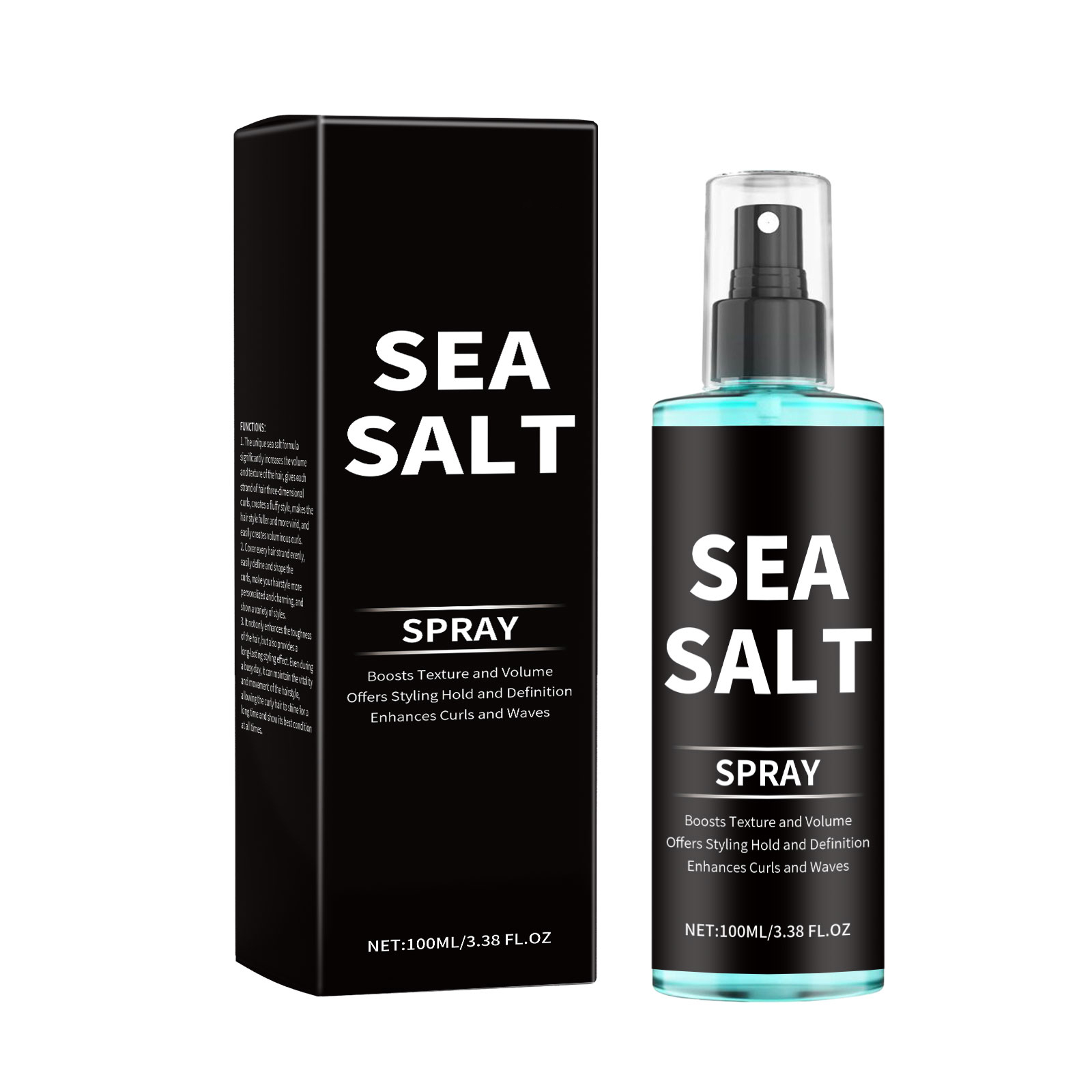 Sea Salt Curl Styling Elastic Hair Spray,Non-Sticky Beach Waves for Lazy Curls Refreshing Hair Spray,Sea Salt Curling Spray
