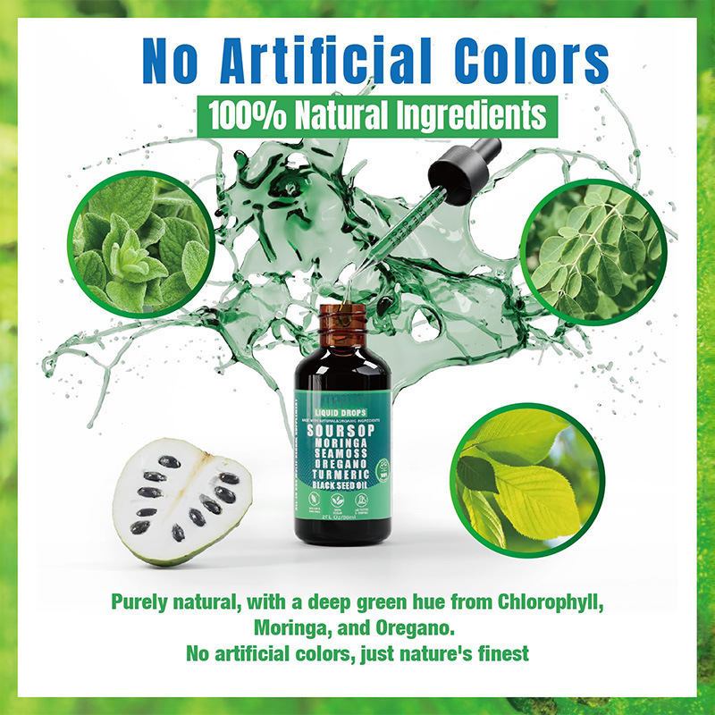Soursop Bitters Liquid Drops - 10 in 1 Herbal Extracts for Overall Health 60ml Healthcare Fitness Natural Wellness Blend
