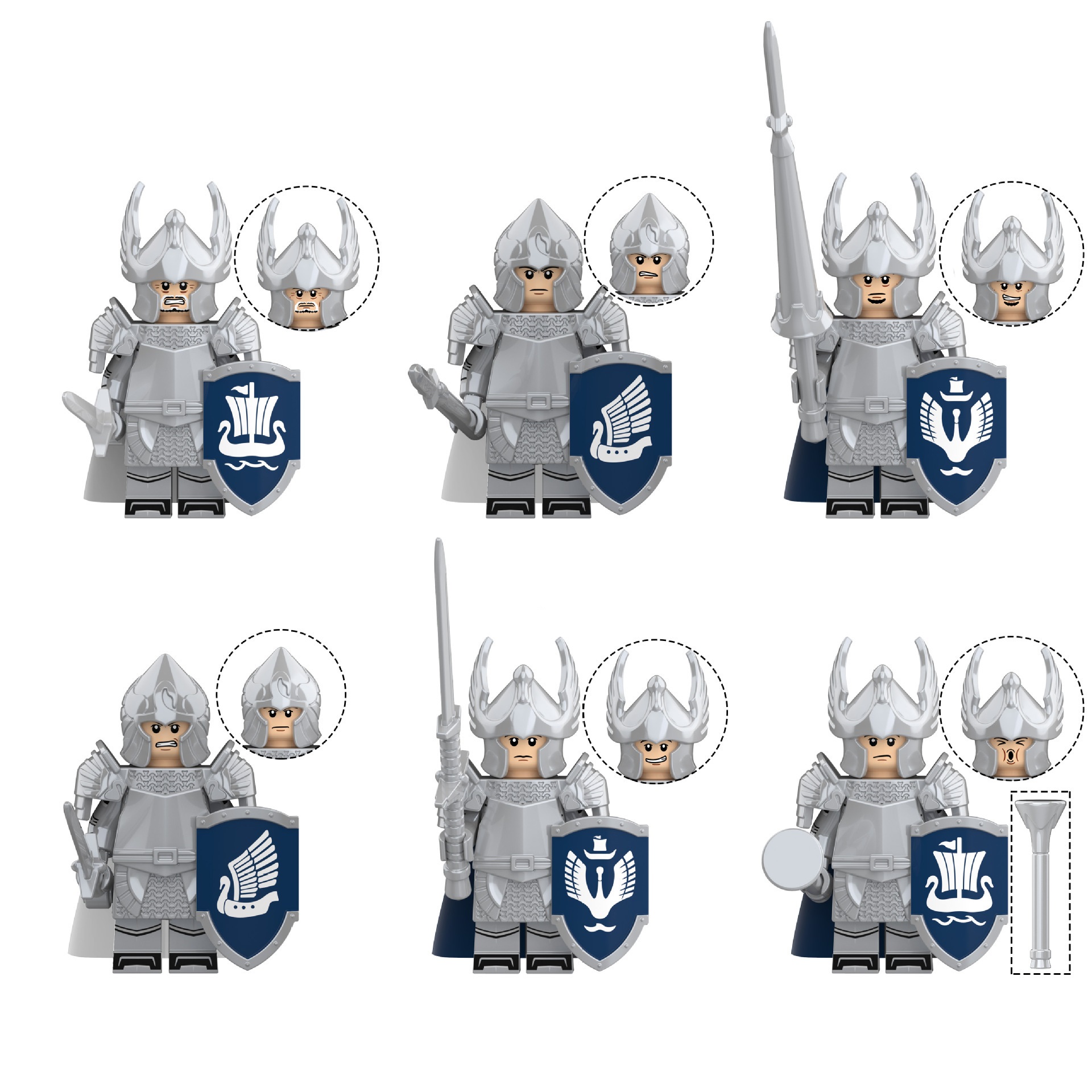 (Soldier A) Medieval Soldiers Army Toys Building Blocks Set Military Mini Figures Strategy Play and Display Collection for Imaginative War Games for Kids