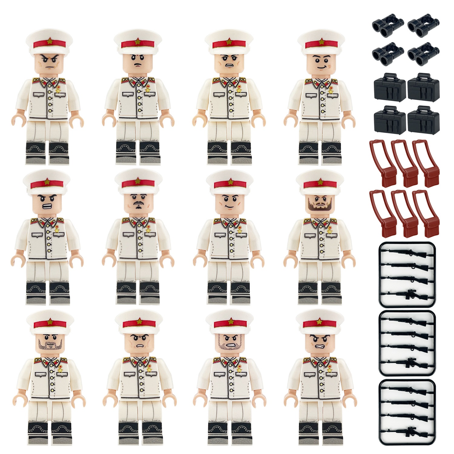 (Army D) Volunteer Army Soldiers Building Blocks Set Military Toys with Weapons Collection Series Mini Figures Role Play Best Gifts for Kids
