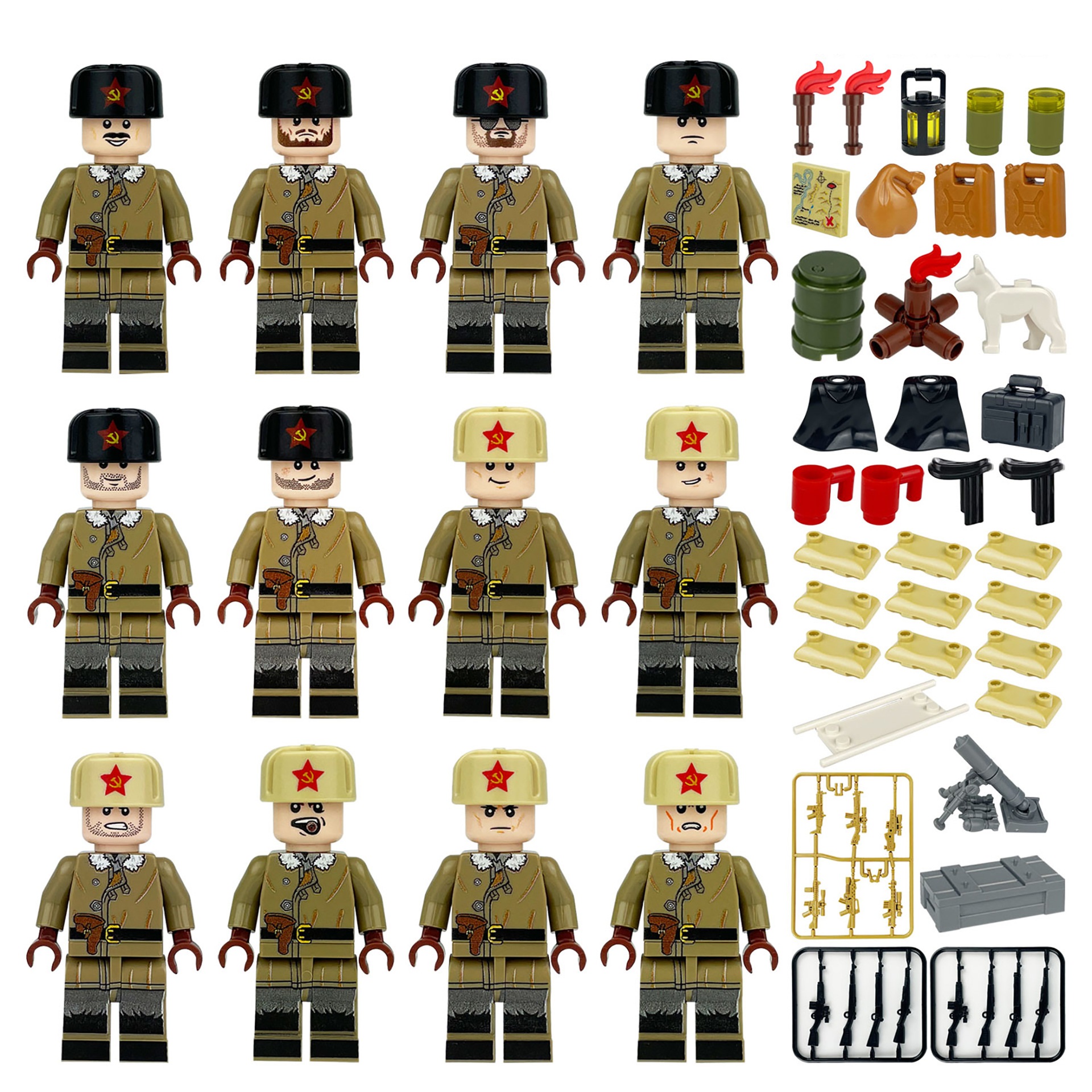 (Army D) Volunteer Army Soldiers Building Blocks Set Military Toys with Weapons Collection Series Mini Figures Role Play Best Gifts for Kids