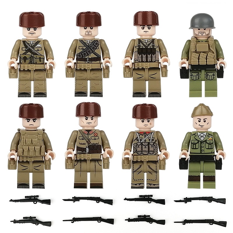 (Army D) Volunteer Army Soldiers Building Blocks Set Military Toys with Weapons Collection Series Mini Figures Role Play Best Gifts for Kids
