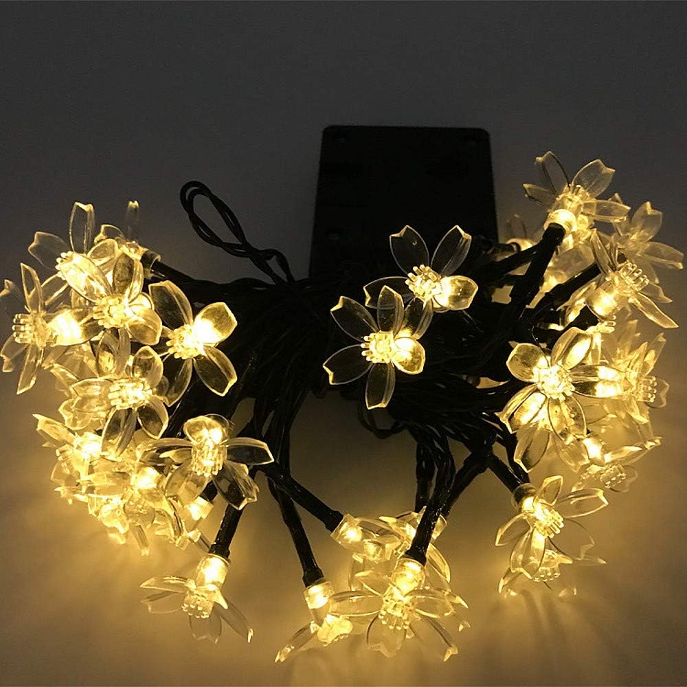 6.5m 21ft Warm White Waterproof Solar LED Flower String Lights Outdoor Lights for Garden Decorations Indoor Lights Decoration for Wedding Christmas Party