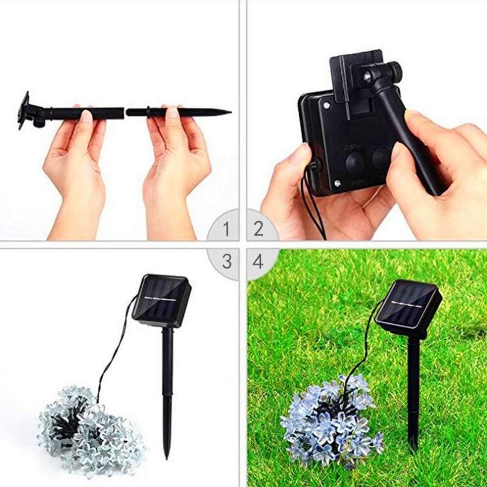 6.5m 21ft Warm White Waterproof Solar LED Flower String Lights Outdoor Lights for Garden Decorations Indoor Lights Decoration for Wedding Christmas Party