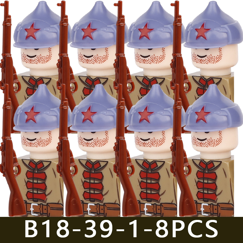 (Style F) Minifigures Military Building Blocks Eight Nation Phalanx Assembling WW2 Military Games Sand Tables Collections For Kids