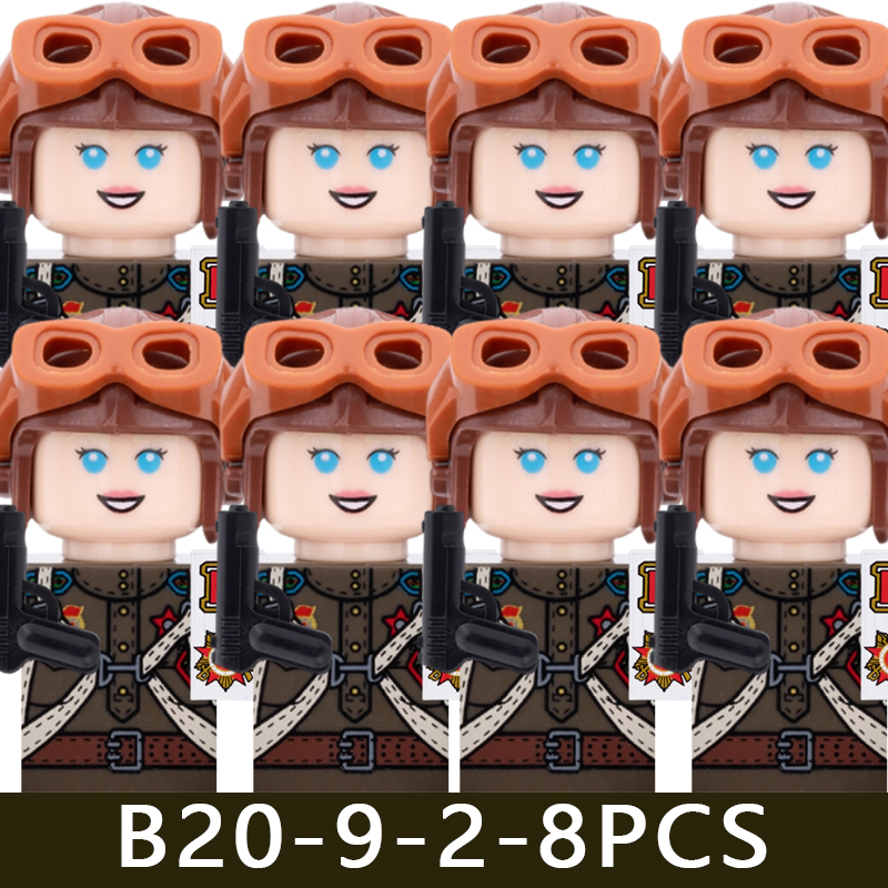 (Style F) Minifigures Military Building Blocks Eight Nation Phalanx Assembling WW2 Military Games Sand Tables Collections For Kids